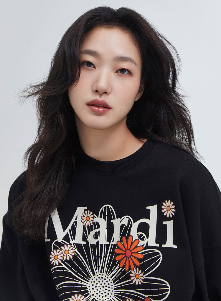 Mardi Mercredi SWEATSHIRT FLOWERMARDI BLOSSOM_Black Cream(Preorder)