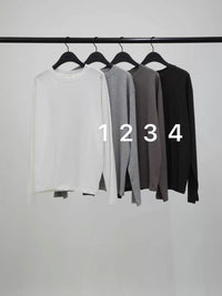 Korean OBJECT 100% Cotton Relaxed Long Sleeve Top (Instock)
