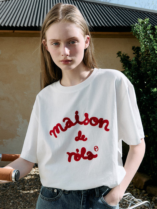 MAISON DE ROLA EMBROIDERY T-SHIRT WHITE (Preorder)