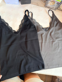 Korean APM Collection Lace V Neck Cami Top- 2 Colors (Instock)