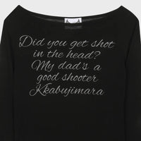Gila Archive Lettering Sheer Wool-Blend Long Sleeve Top – Black (Instock)
