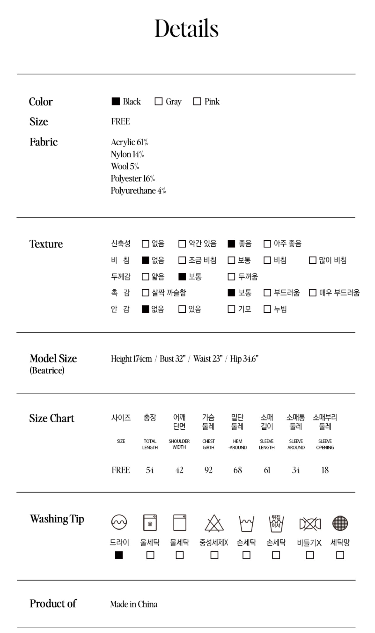 Korean Collection Rolarola MAISON DE ROLA EMBROIDERY KNIT BLACK (Instock)