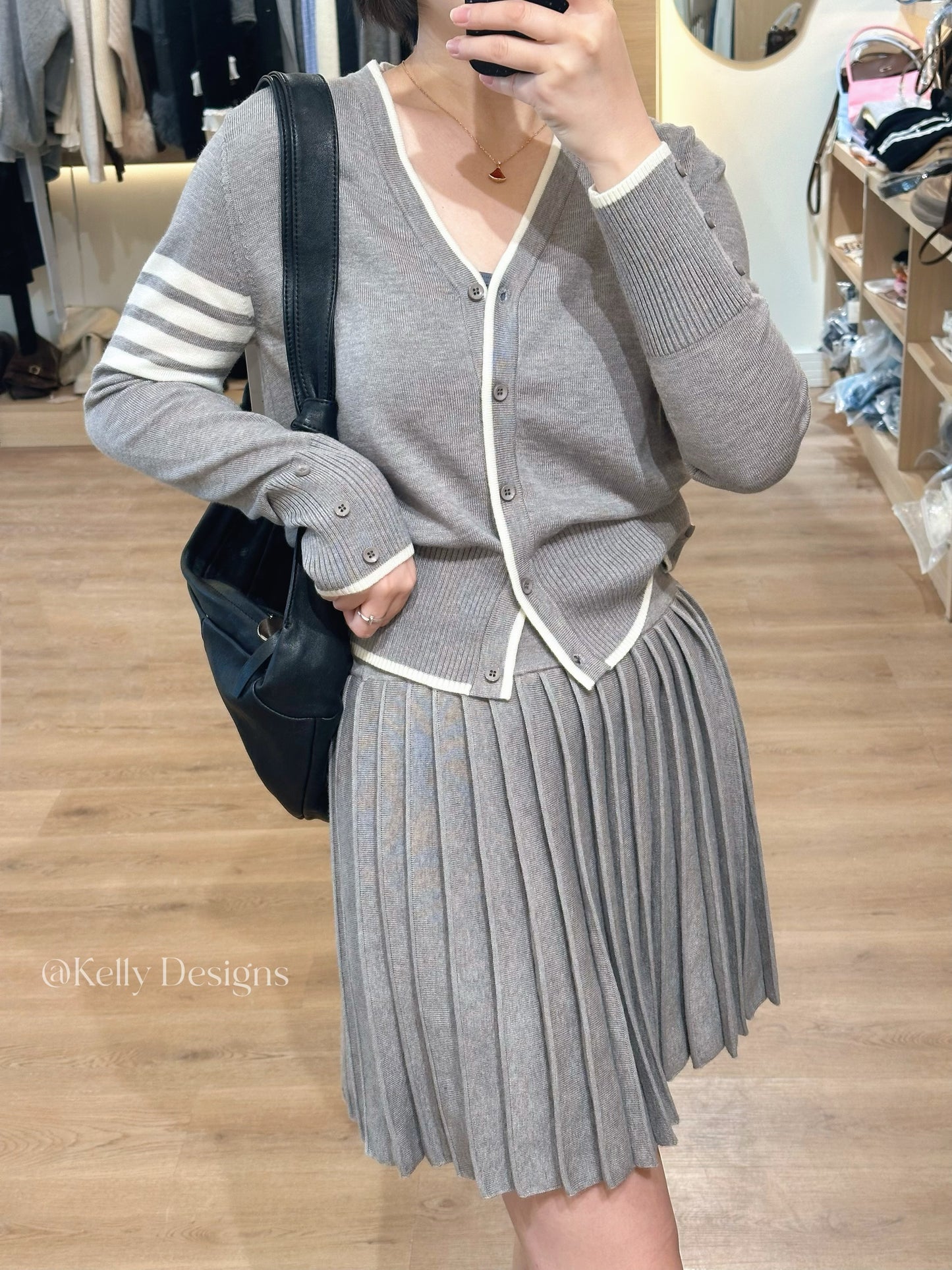 Kelly Designs Knit Cardigan & Skirt Set-3 Colors (Instock)