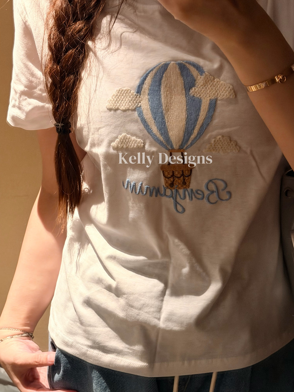 Korean APM Collection Ballon Gray Tshirt & Denim Shorts (Instock)