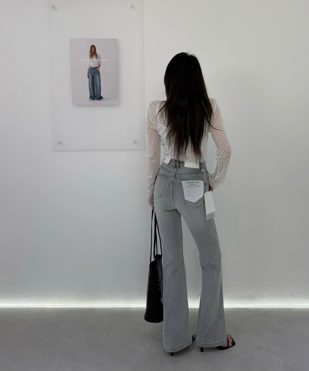 Kelly Designs Four Season Flare Jeans-Gray(Instock)