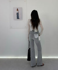 Kelly Designs Four Season Flare Jeans-Gray(Instock)