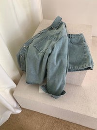 Kelly Designs  Denim Two-Piece Set – Oversized Shirt & High-Waist Shorts (Instock)