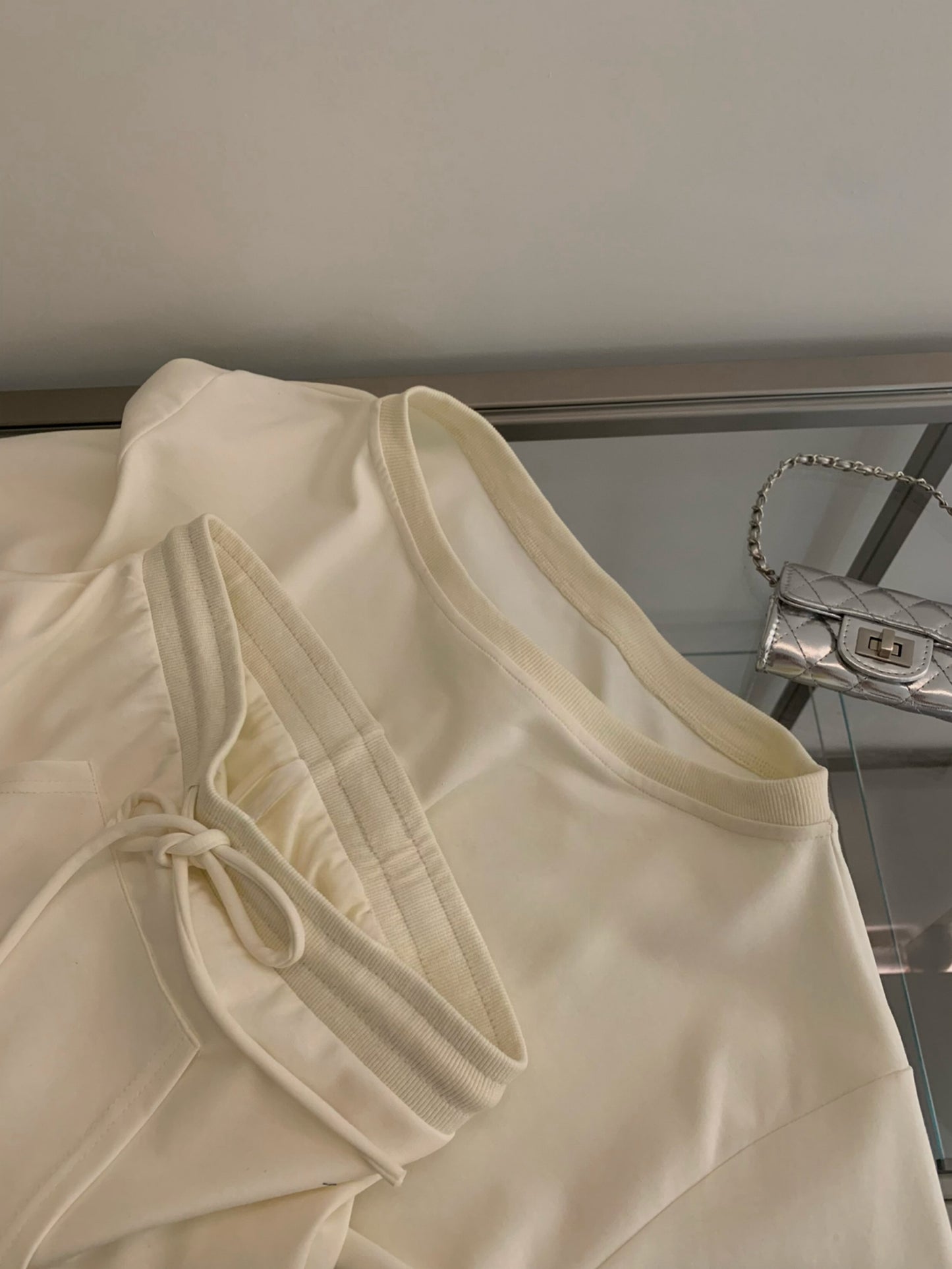 Kelly Designs Off-Shoulder Sweatshirt & Shorts Set - Purple/Beige (Instock)