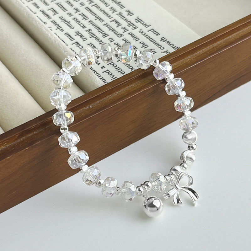 Kelly Designs Bow-Knot Silver Crystal Bracelet (Instock)