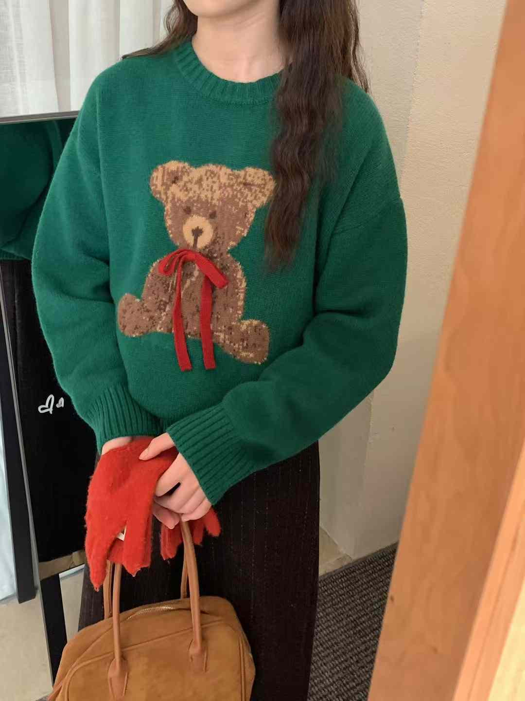 Kelly Designs Bear Green Wool Sweatshirt (Instock)