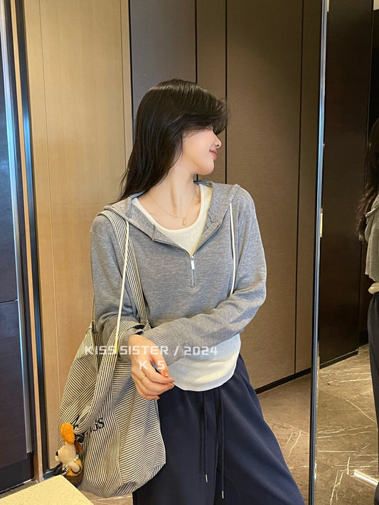 Kelly Designs Real 2Pc Grey Hoodie Set (Instock)