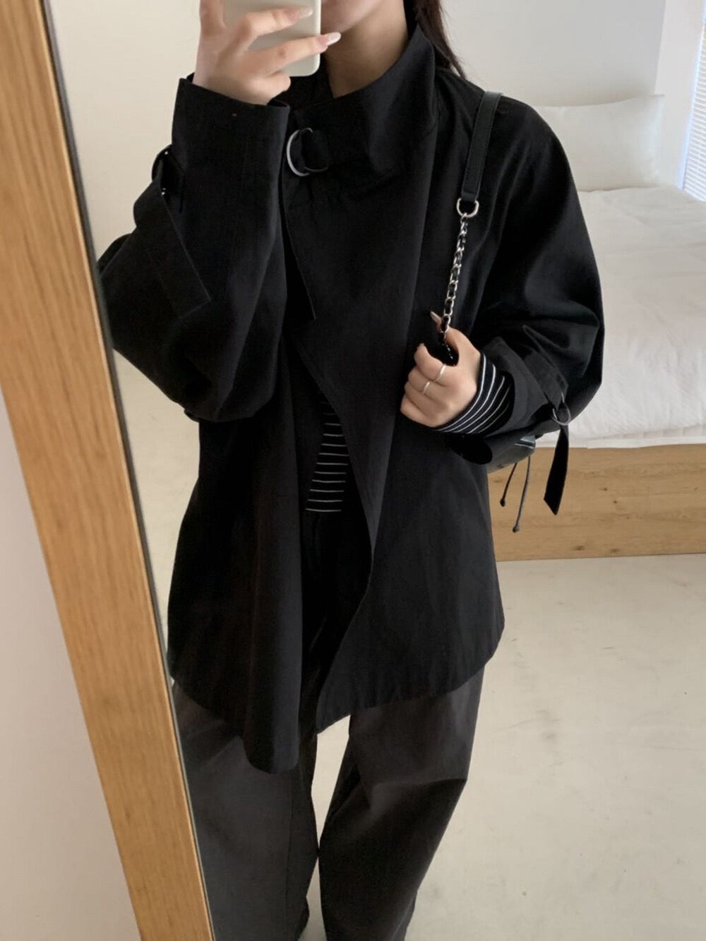 Kelly Designs Chic D-Ring Belted Short Trench (Instock)