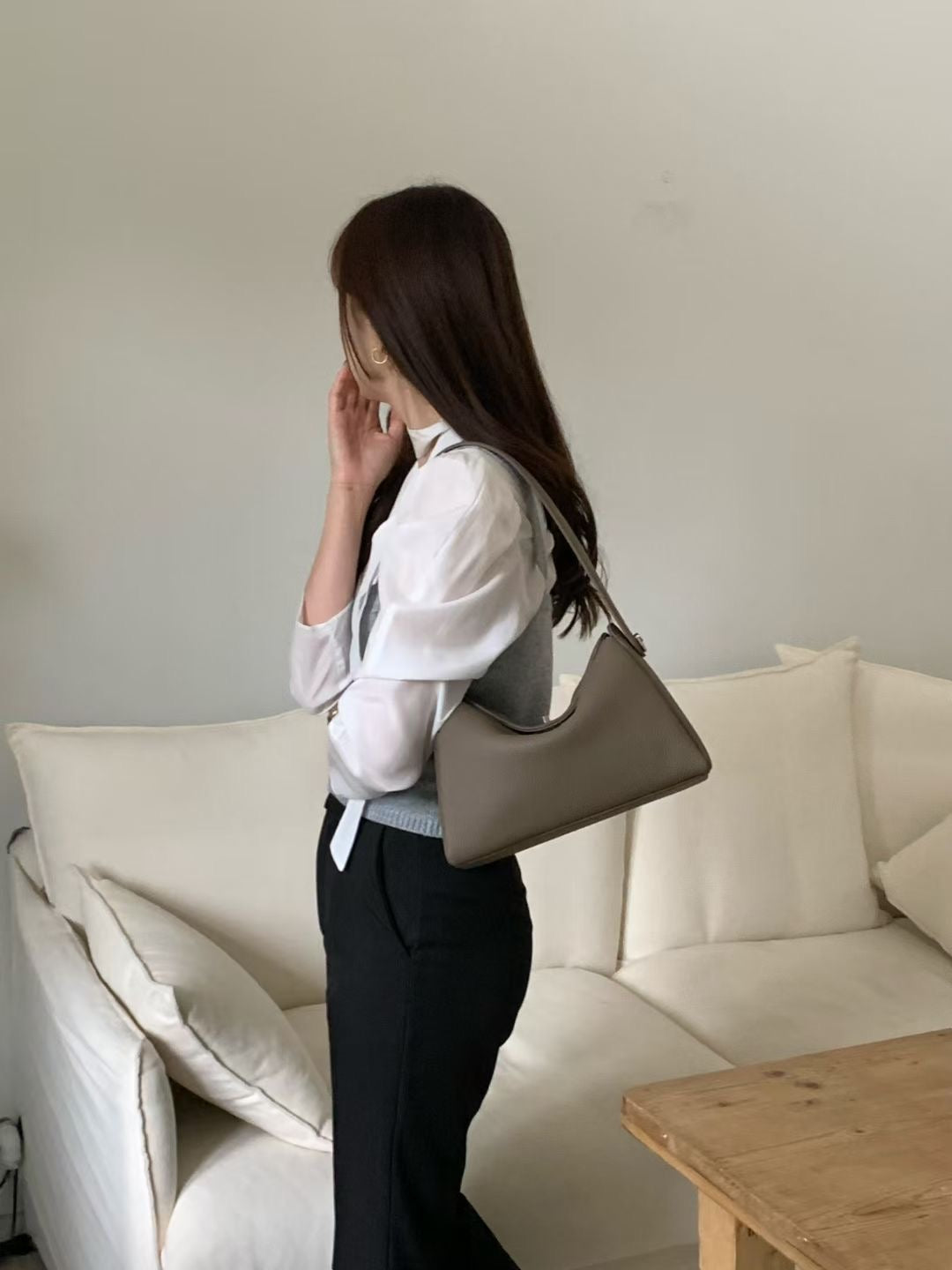 Korean APM Collection Three Colors Leather Bag-2 Straps (Instock)
