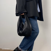 Korean APM Collection BUCKS&LEATHER Black Leather Bag (Instock)
