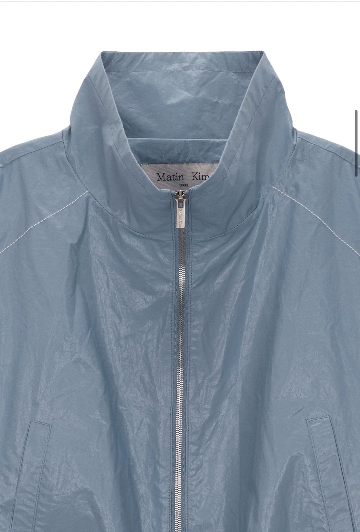 MATIN KIM MATIN COATING CROP BLOUSON IN SKY (Instock)