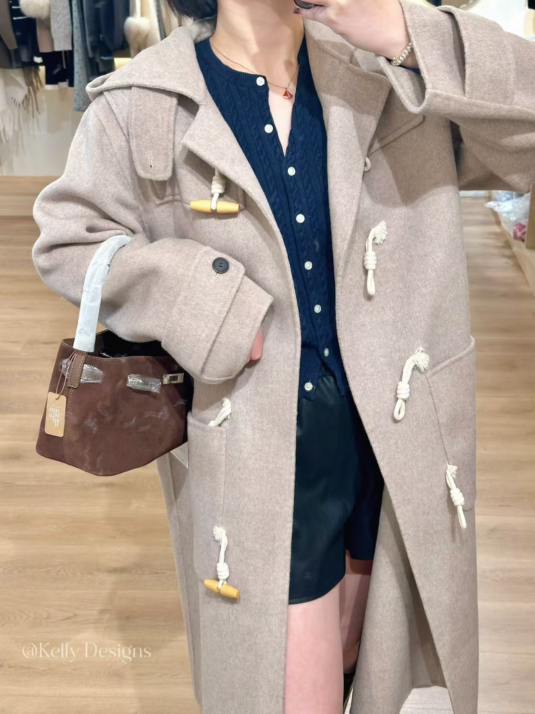 Kelly Designs Wool Horn Buckle Oatmeal Coat (Instock)