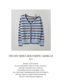 Rolarola Off-Shoulder Striped Wool-Blend Cardigan - 4 colors (preorder)