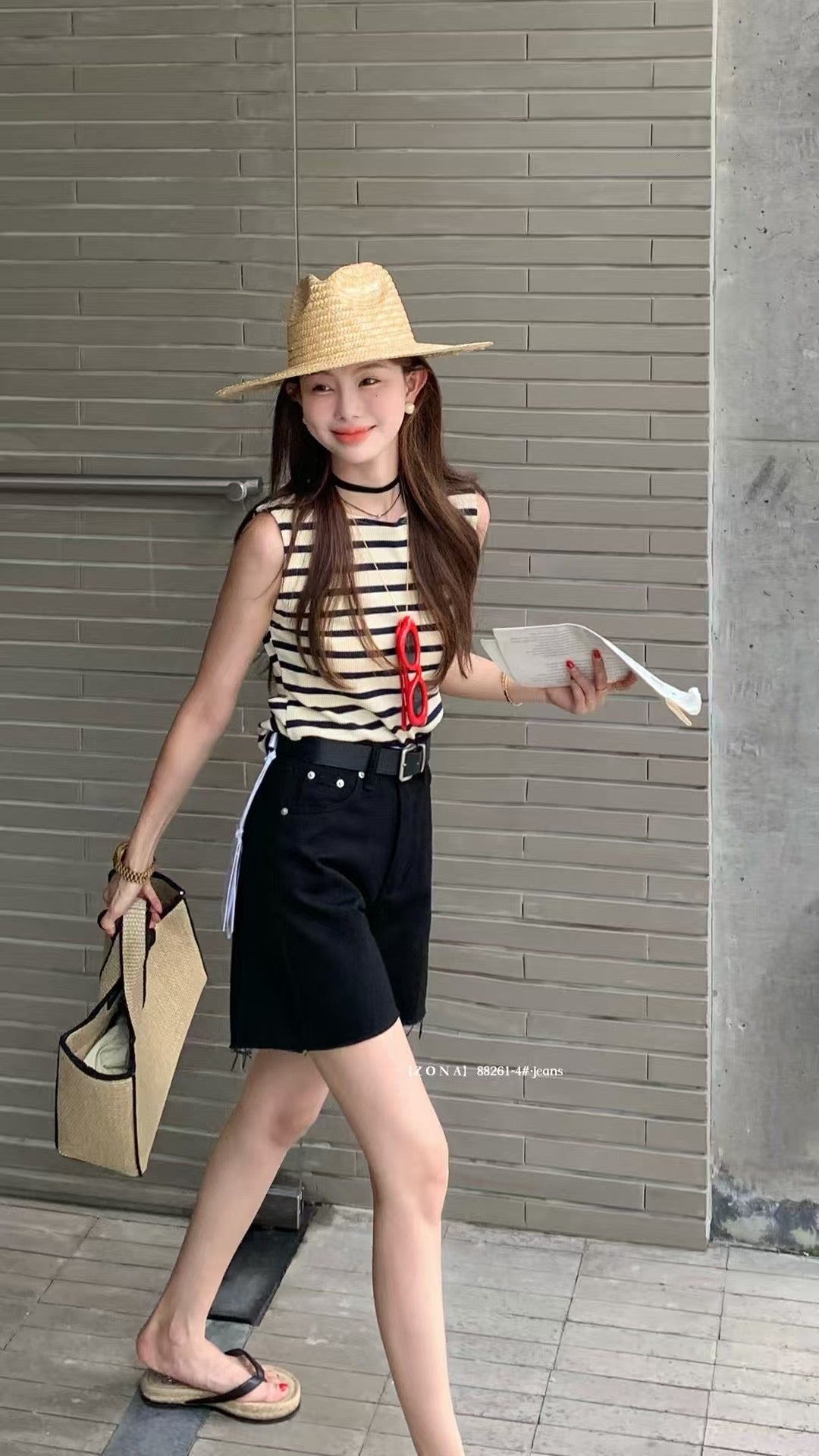 Kelly Designs Soft Denim Black Shorts With Belt (Instock)