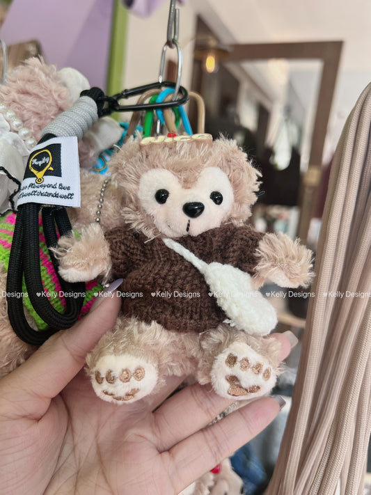 Kelly Designs Brown Sweater Bear Key Chain (Instock)