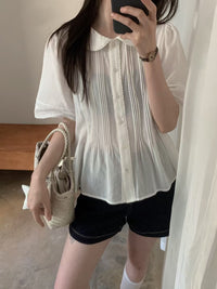 Kelly Designs White Shirt & Denim Shorts (Instock)
