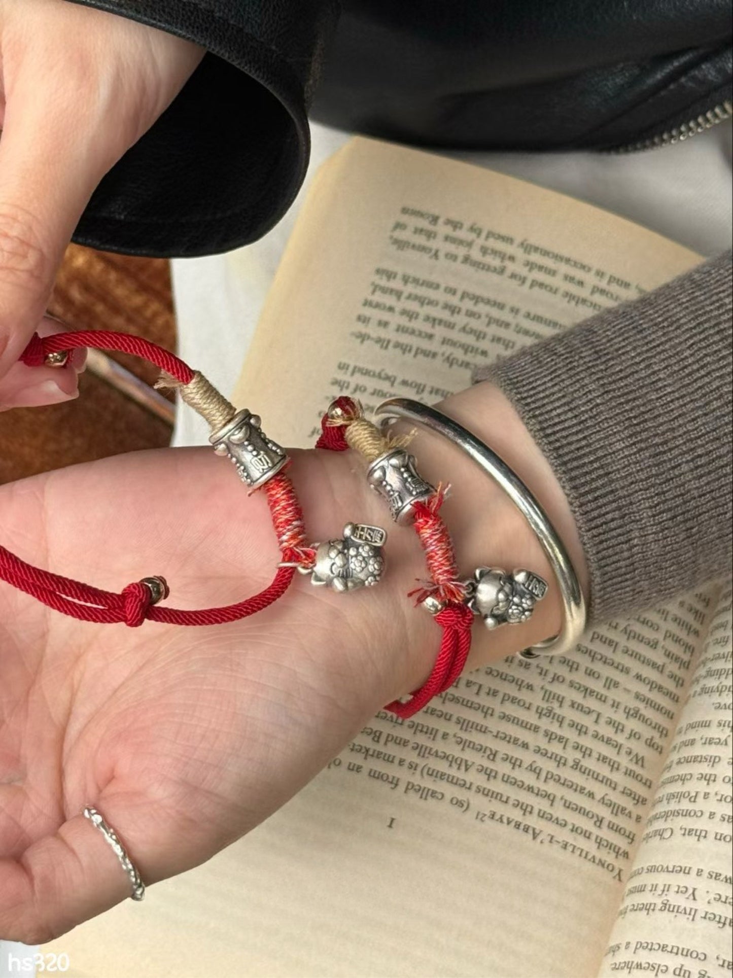 Kelly Designs Red String Lucky Bracelet with Sterling Silver Charms (Instock)