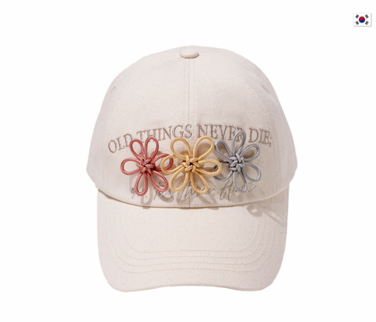 Korean Collection Ongo One, two, three, flower knot Cap_Cream Ivory  (Preorder)