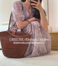 Korean APM Collection I Miss You Purple Flower Dress (Instock)