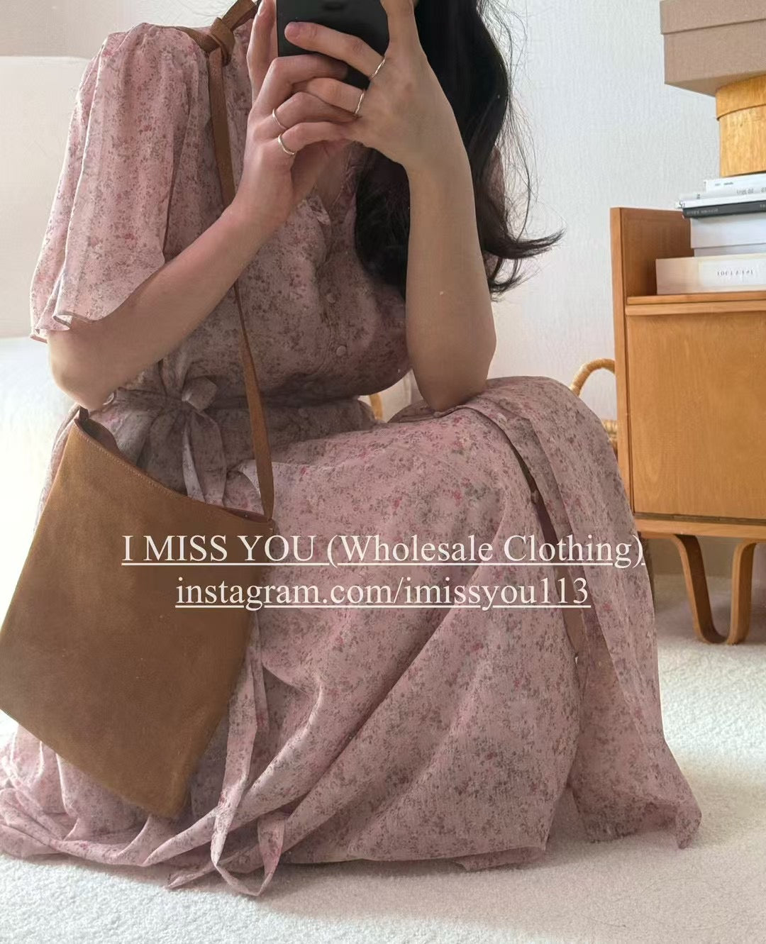 Korean APM Collection I Miss You Pink Flower Dress (Instock)