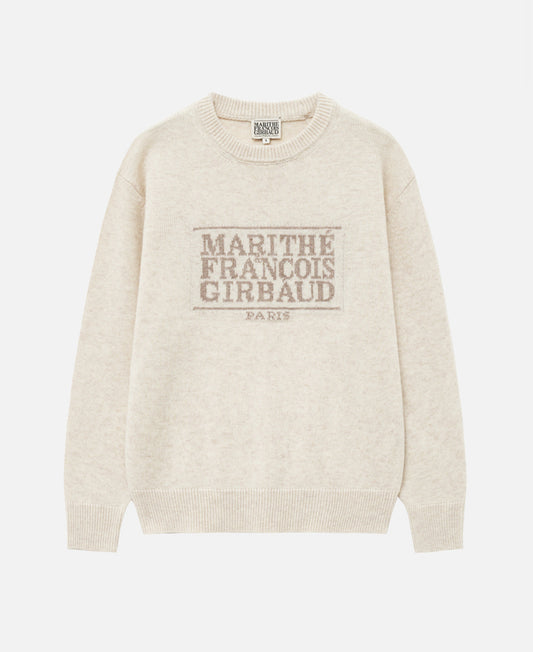 Marithe CLASSIC LOGO KNIT PULLOVER oatmeal (Instock)