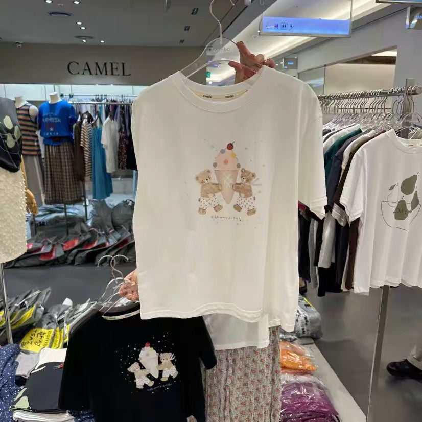 Korean APM Collection Bear White Tshirt (Instock)