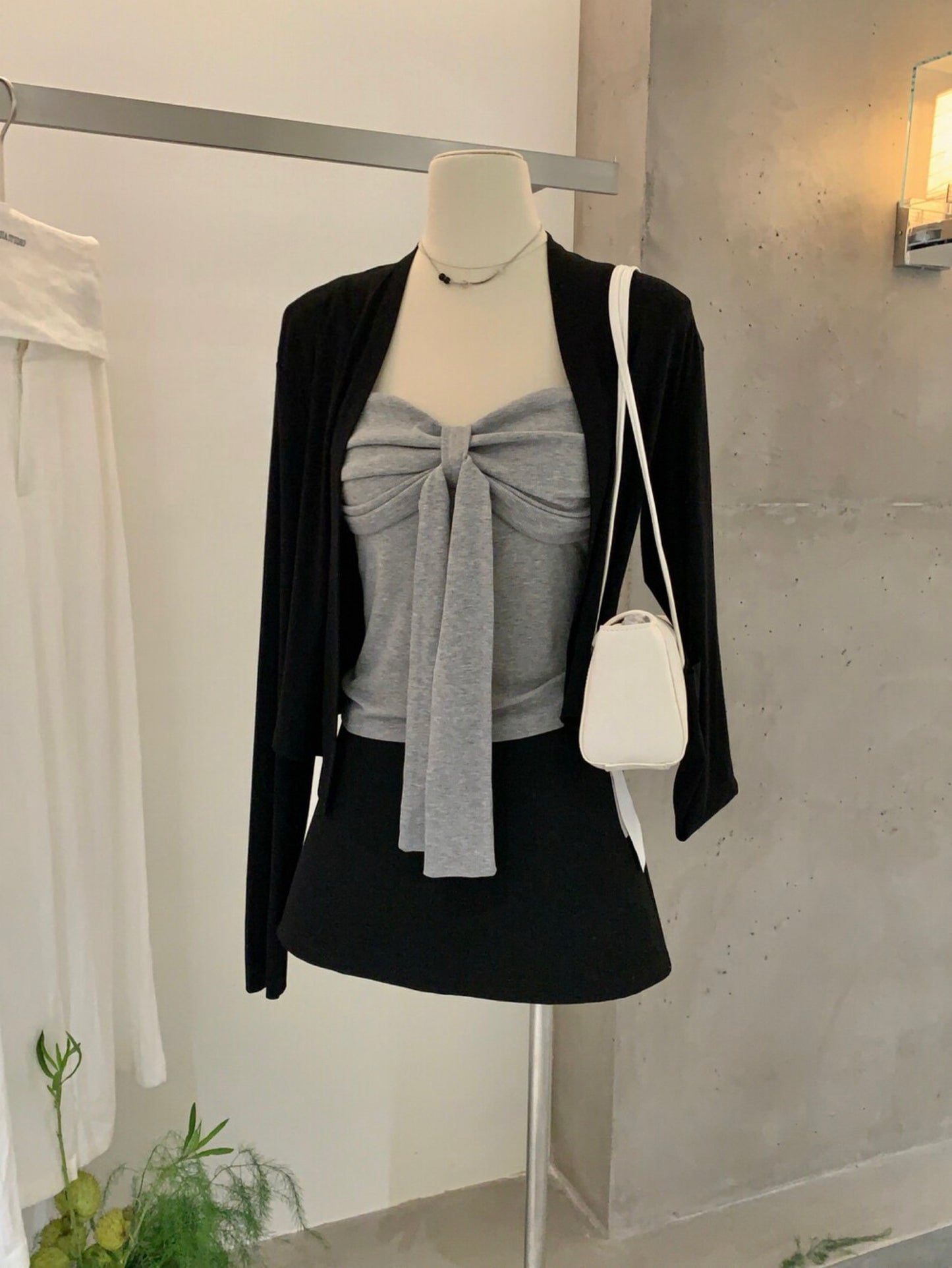 Kelly Designs  2-Piece Ribbed Tank & Cardigan Set | Built-in Bra (Instock)