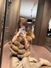 Kelly Designs Fox Fur Brown Vest (Instock)
