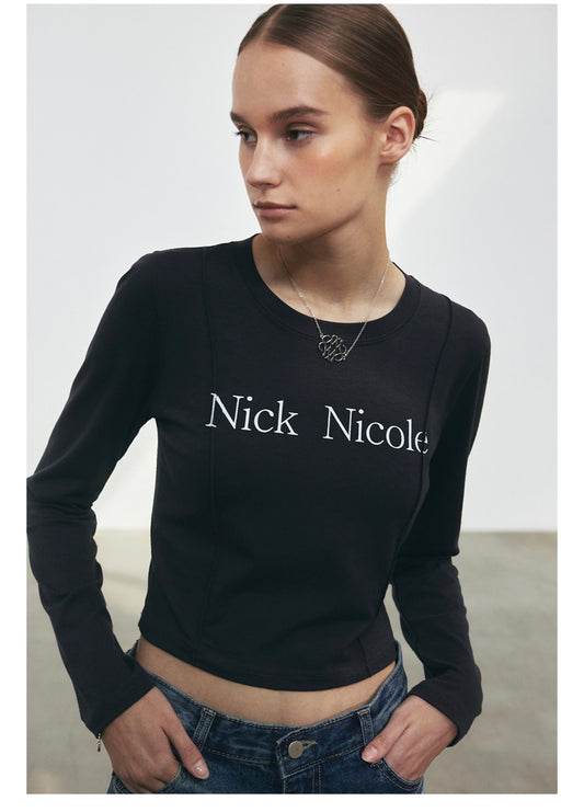 Korean Collection Nick Nicole Crop Top_Charcoal (Instock)