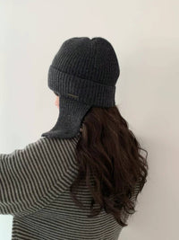 Korean APM Collection EGG Handmade Winter Charcoal Hat (Instock)