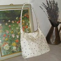 Korean Bouton Polka Dot Tote Bag – Ivory (Instock)