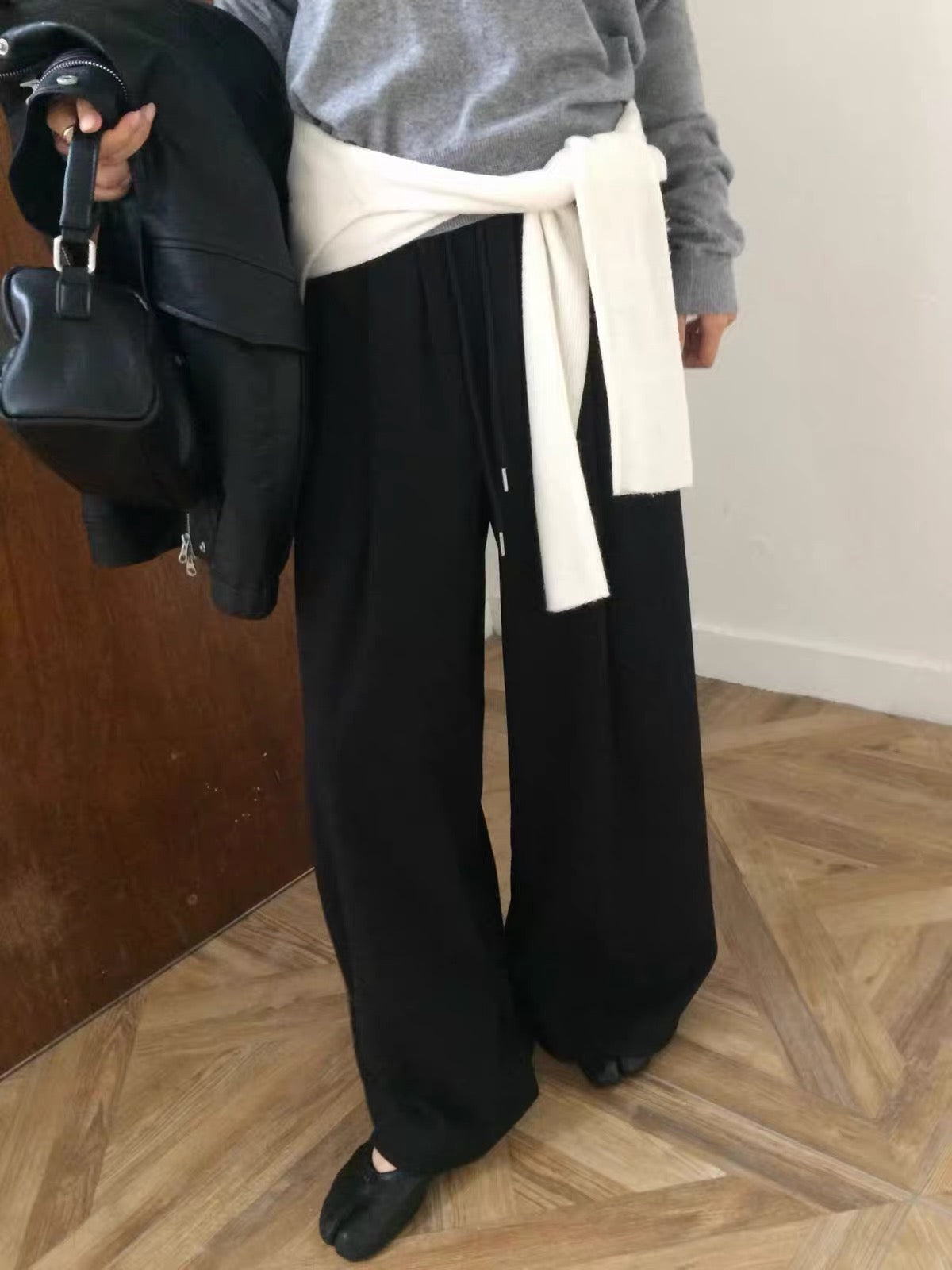 Korean APM Collection Relaxed Wide-Leg Drawstring Trousers (Instock)