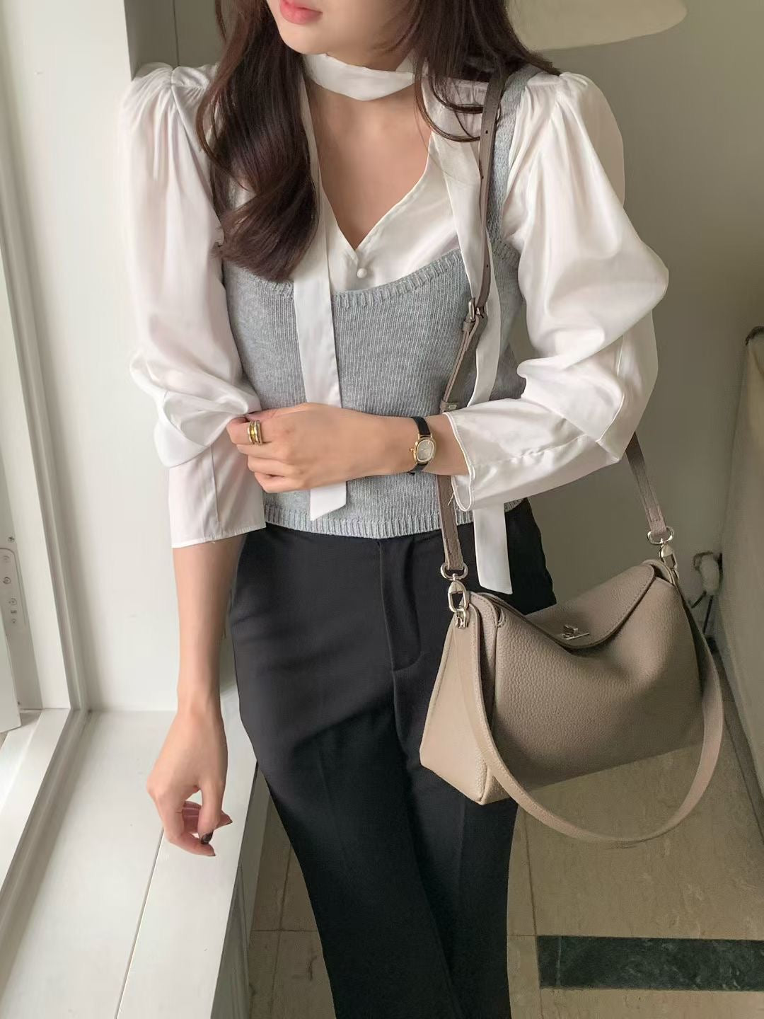 Korean APM Collection Three Colors Leather Bag-2 Straps (Instock)