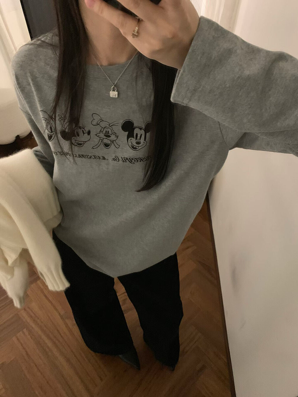 Kelly Designs Brushed Cotton Long-Sleeve Tee – Mickey Mouse Print (Instock)