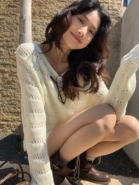 Kelly Designs Lightweight Hollow Knit Sweater – 4 Colors (Instock)