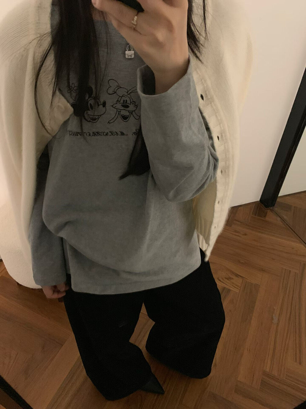 Kelly Designs Brushed Cotton Long-Sleeve Tee – Mickey Mouse Print (Instock)