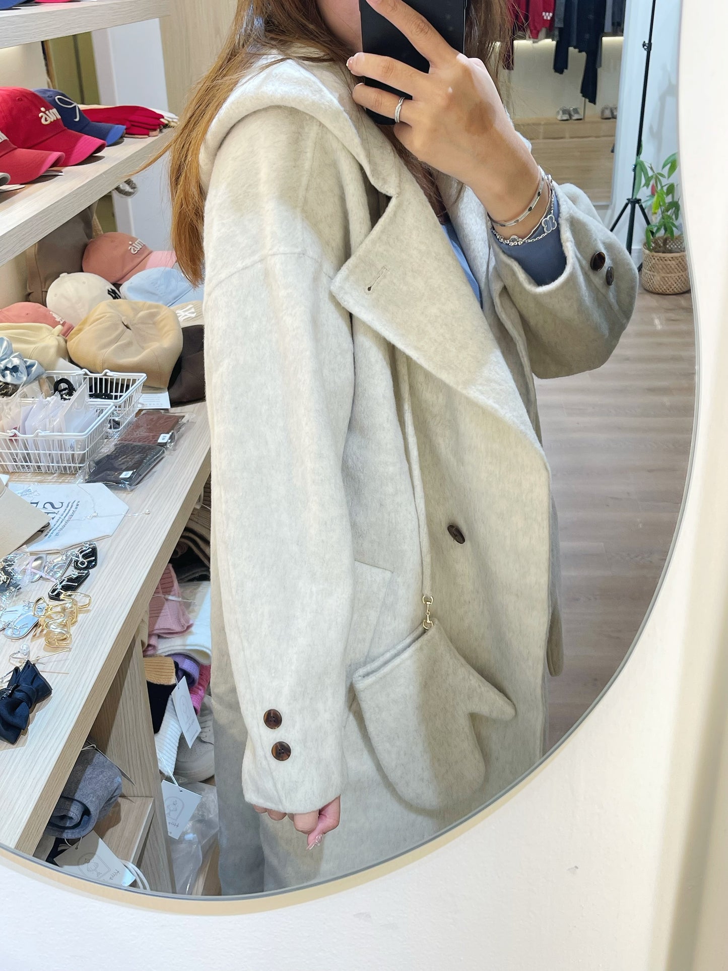 Kelly Designs Wool Beige Coat With Gloves (Instock)