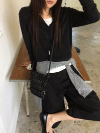 Korean Minimal Drop Pendant Cord Necklace (Instock)
