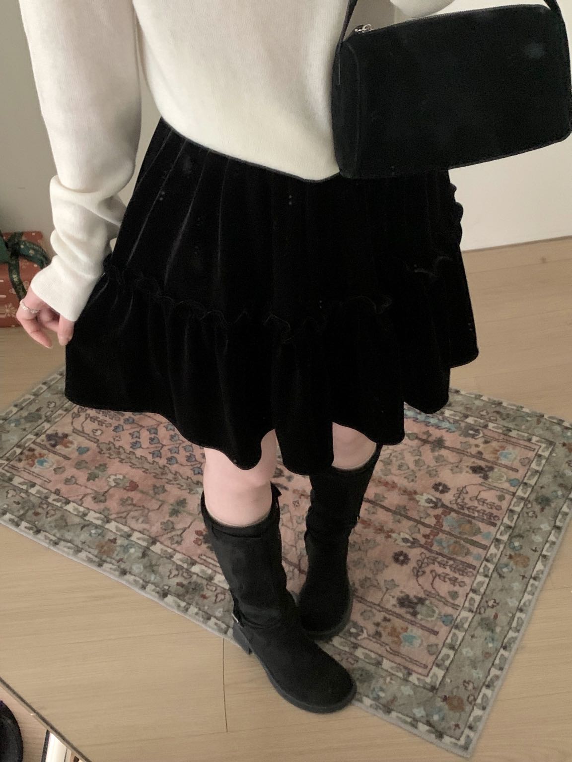 Kelly Designs Velvet Tiered Mini Skirt (Instock)