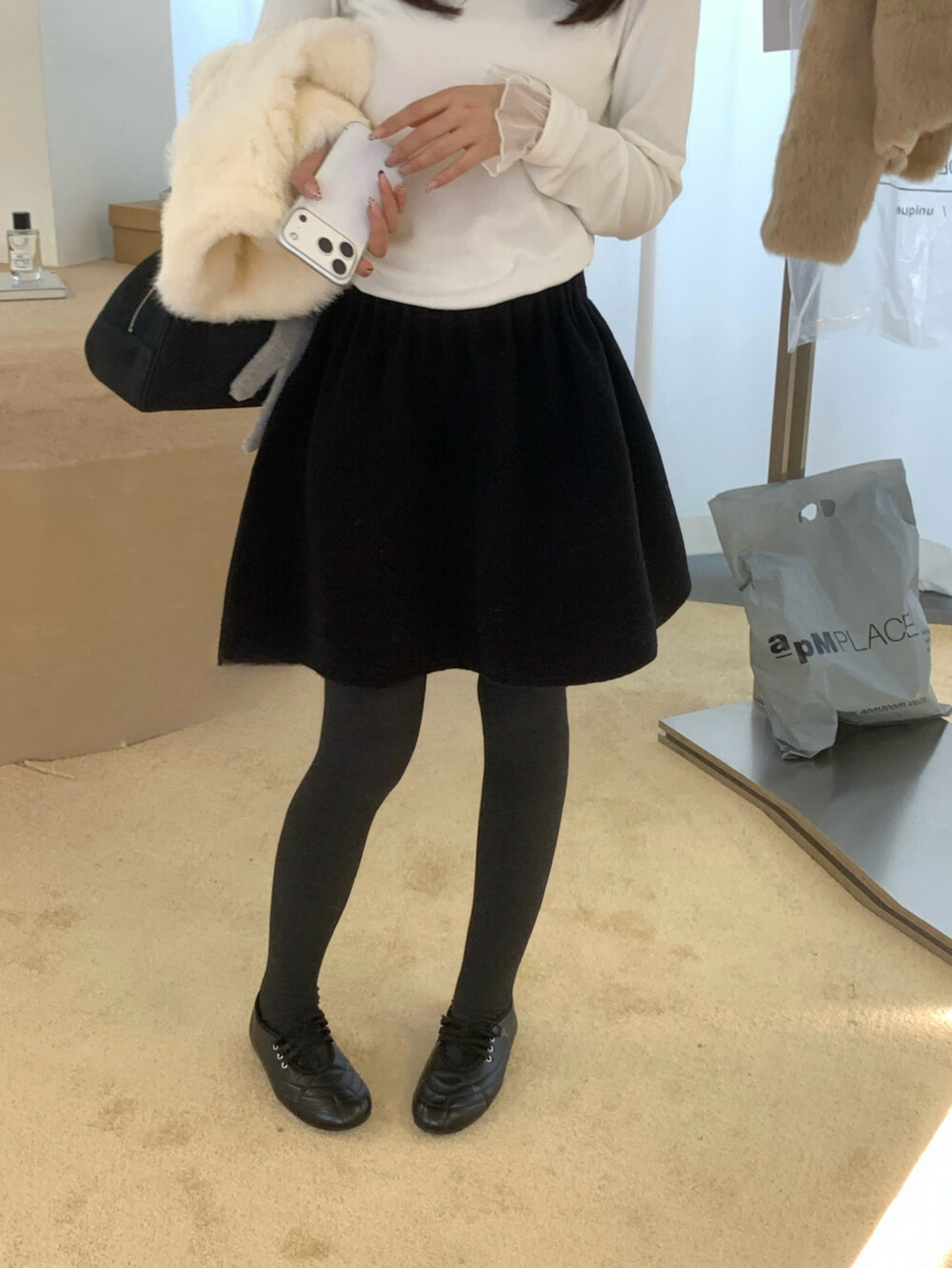 Kelly Designs Thick Wool A-Line Skirt (Instock)