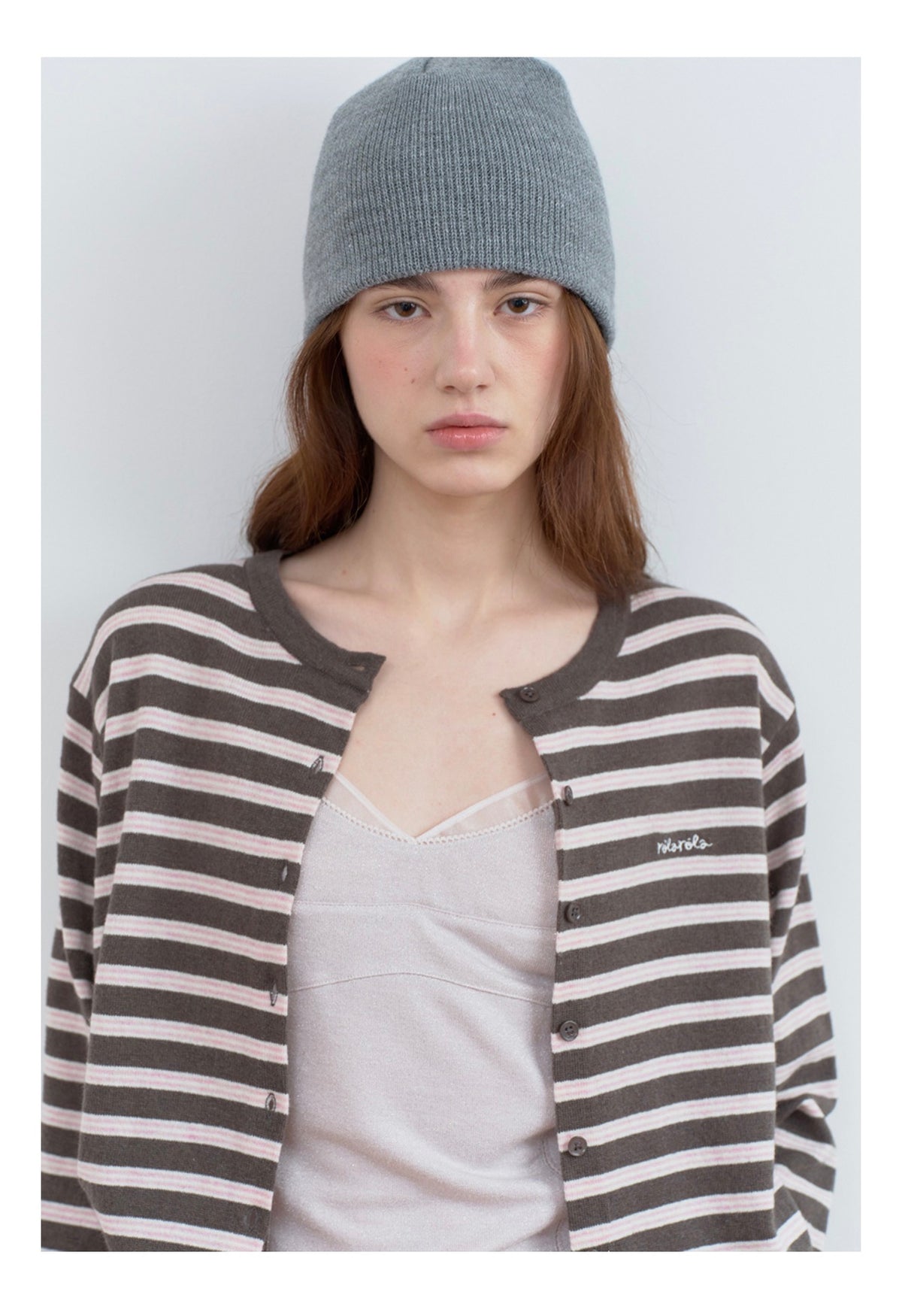 Korean Collection | Rola Rola Stripe Knit Cardigan (Instock)