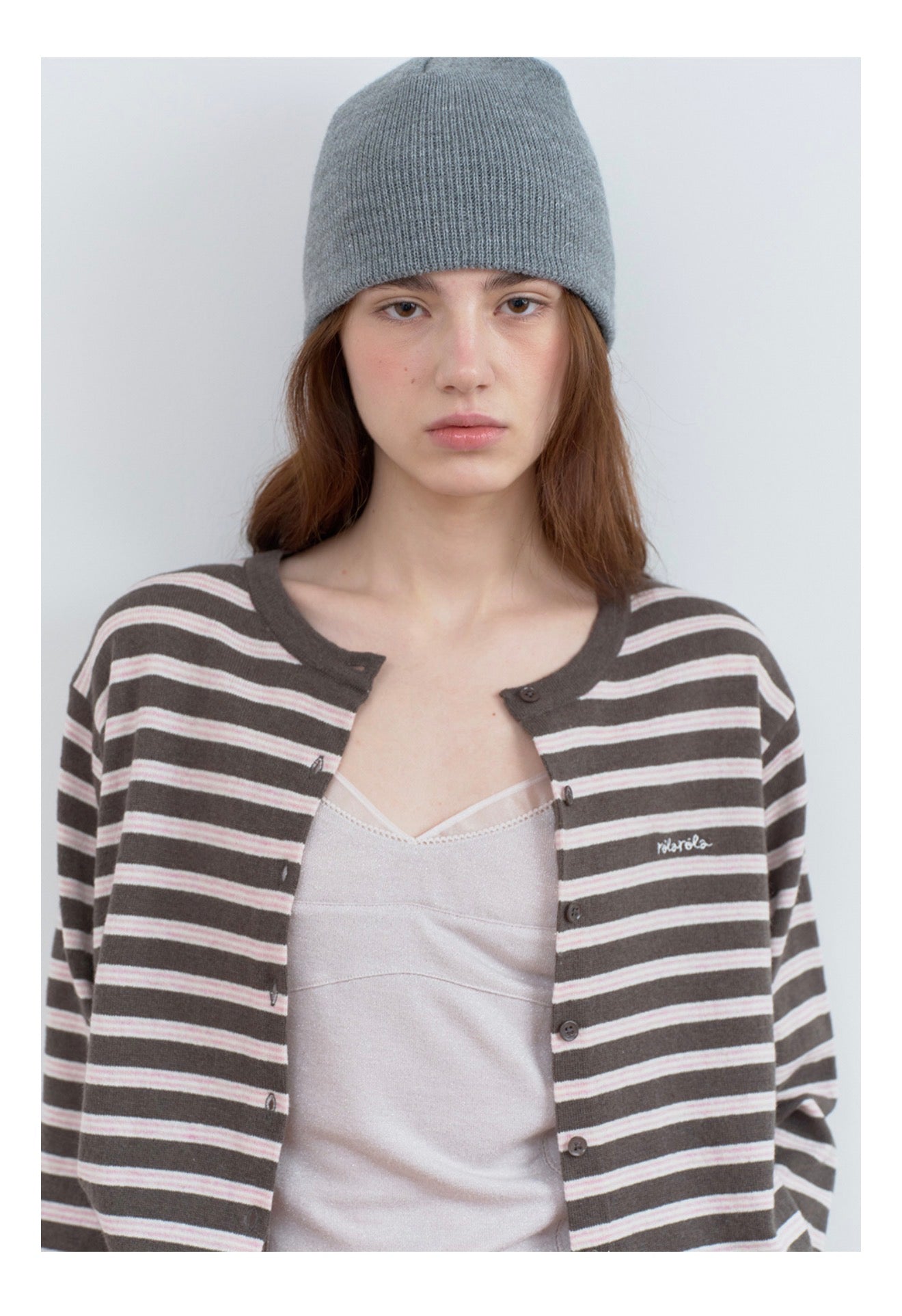 Korean Collection | Rola Rola Stripe Knit Cardigan (Instock)