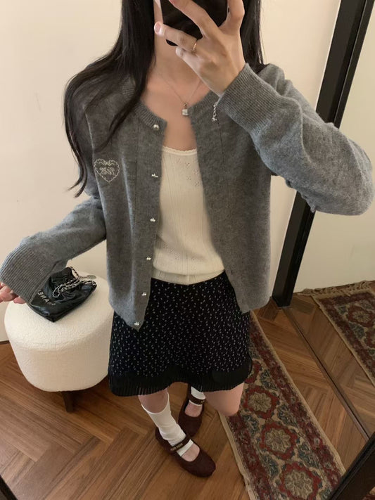 Kelly Designs Light Grey Raccoon Cardigan (Instock)