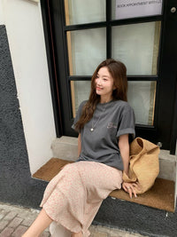 Kelly Designs Ribbons Oversize Charcoal TShirt (Instock)