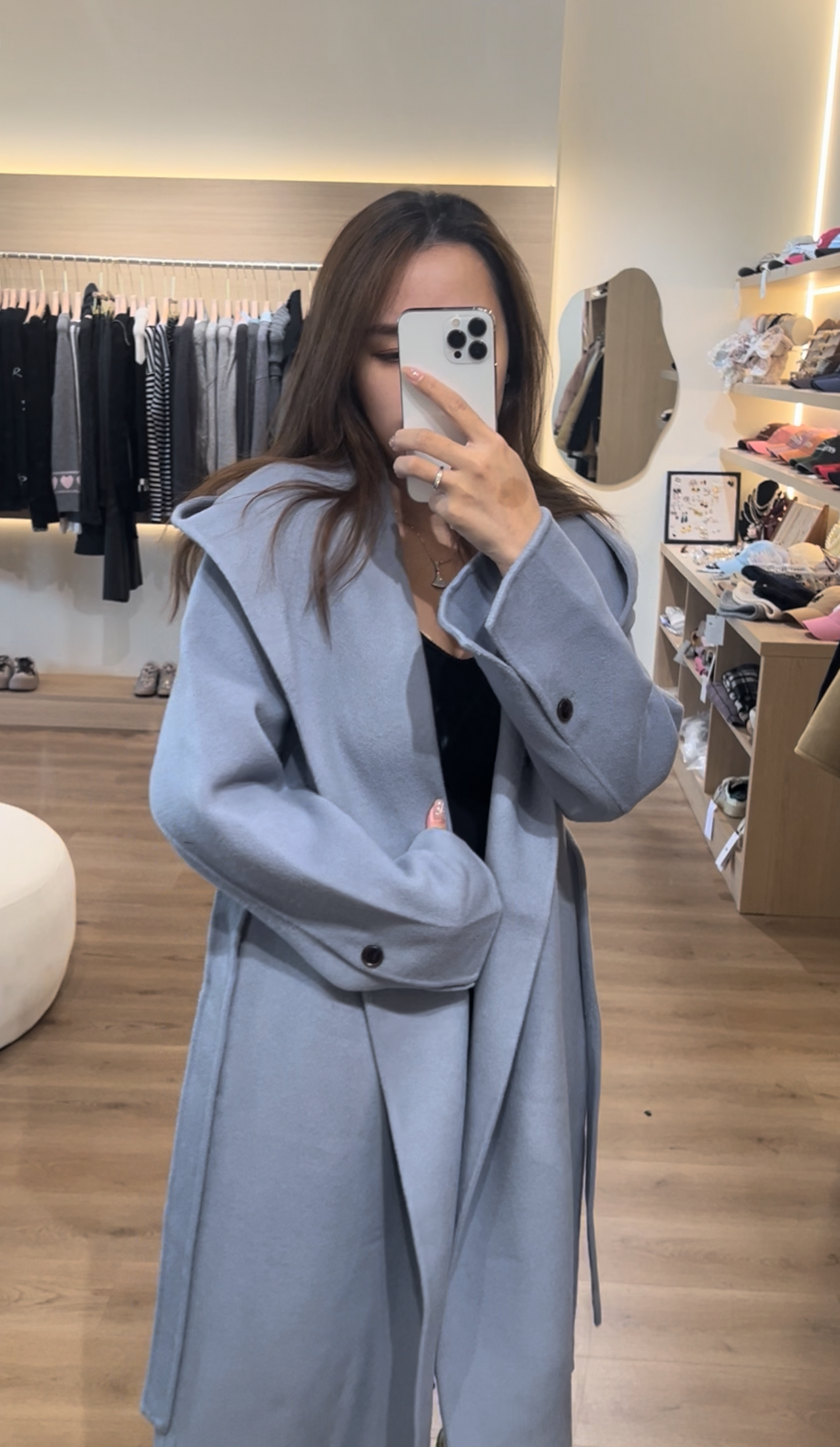 Kelly Designs Blue BathRobe Style Cashmere&Wool Coat (Instock)