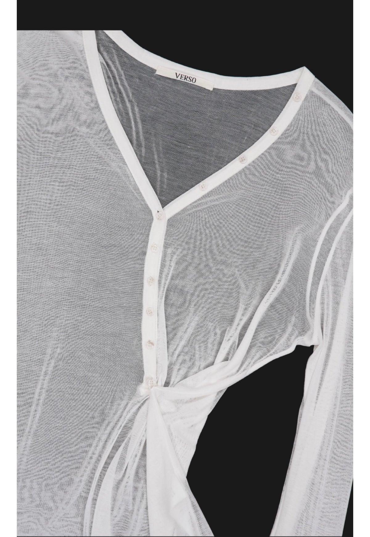 Korean Verso Henley V-neck Top (Instock)